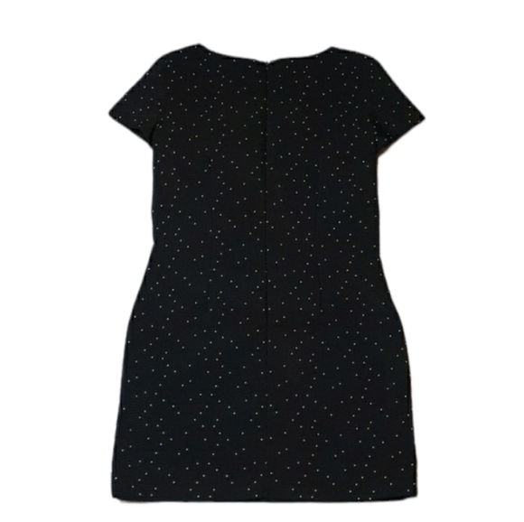 Ann Taylor Womens Dress Navy Blue Polka Dot Jacquard Sheath Cap Sleeve Scoop 2 - Picture 10 of 10